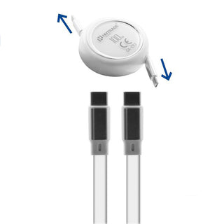 Cavo dati e ricarica Retrattile da 20 cm a 1 mt connettori USB-C a USB-C 100W