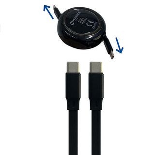 Cavo dati e ricarica Retrattile da 20 cm a 1 mt connettori USB-C a USB-C 100W