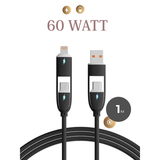 Cavo multiplo ricarica e dati USB Type-C Lightning 60W con led 1 metro