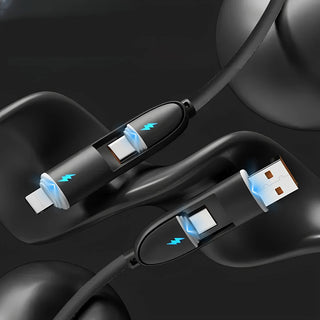 Cavo multiplo ricarica e dati USB Type-C Lightning 60W con led 1 metro