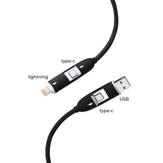 Cavo multiplo ricarica e dati USB Type-C Lightning 60W con led 1 metro