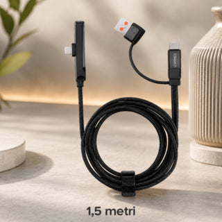 Cavo 3IN1 USB-A USB-C Lightning ricarica rapida 27W pieghevole