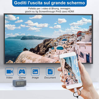 Cavo HDMI 3IN1 2k trasmissione video da telefono tablet a TV 1080p 2MT