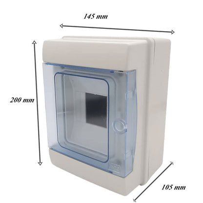 Centralino da parete 4 moduli con portello quadro elettrico a stagno IP65 145x200x105 mm