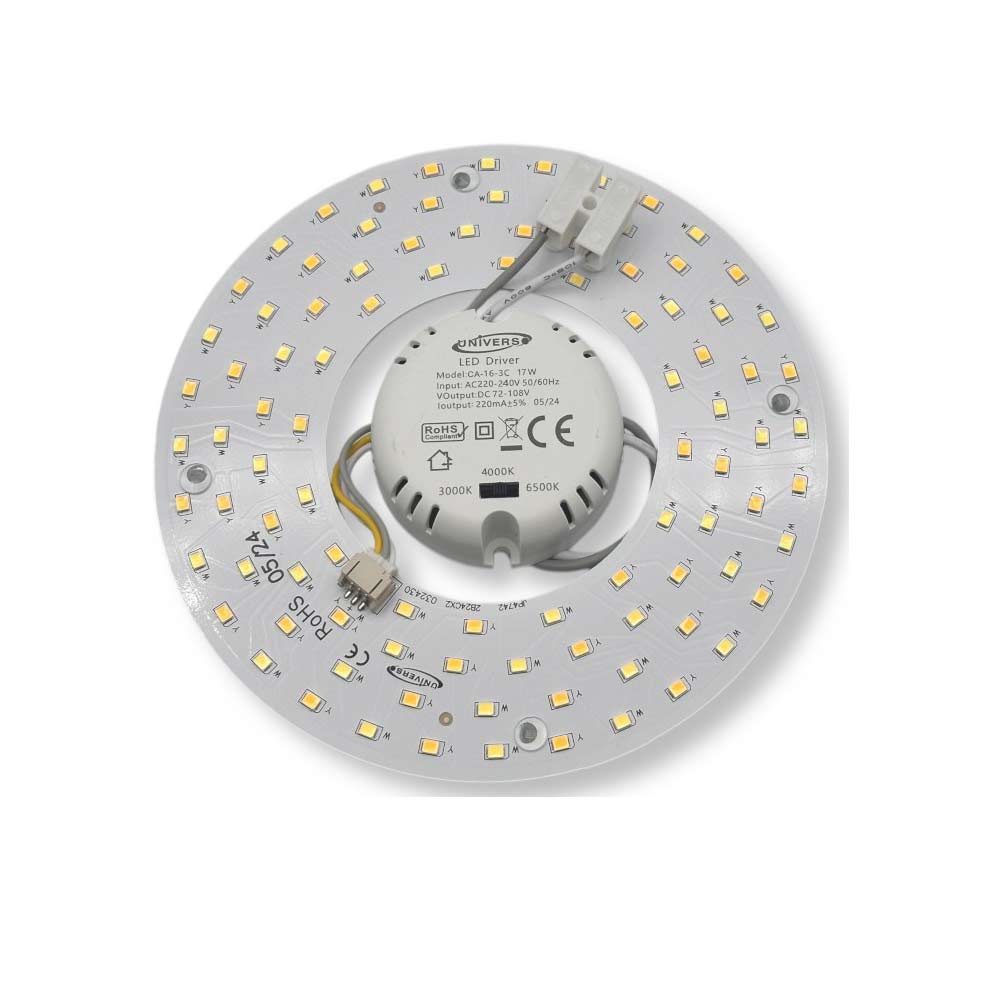 Circolina led modulo circolare 17 watt ricambio neon per plafoniere tecnologia CCT 3 in 1 6500k 3000k 4000k