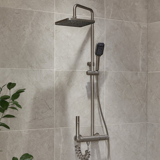 Colonna doccia 4 vie rubinetto soffioni idroscopino miscelatore termostatico grigio