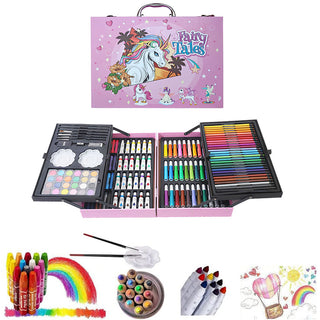 Set valigetta artista 145 pezzi colori pittura per bimbo bimba