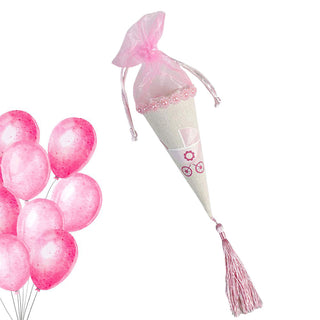Coni portaconfetti per battesimo nascita baby shower rosa e celeste