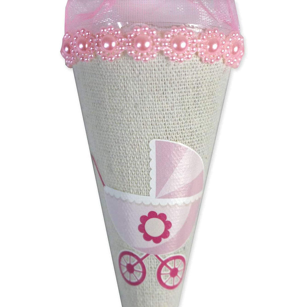 Coni portaconfetti per Battesimo Nascita Baby Shower scatole bomboniere Rosa e Celeste