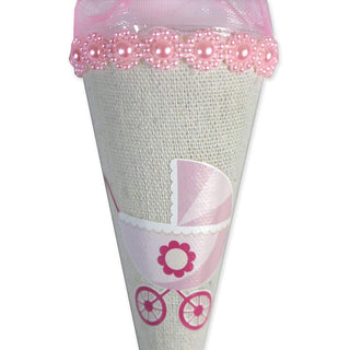 Coni portaconfetti per battesimo nascita baby shower rosa e celeste