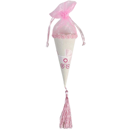 Coni portaconfetti per Battesimo Nascita Baby Shower scatole bomboniere Rosa e Celeste