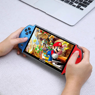 Consolle 7” videogiochi portatile ricaricabile 16GB 1000 altoparlanti