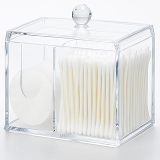 Contenitore con coperchio porta cotton fioc make up organizer con foro
