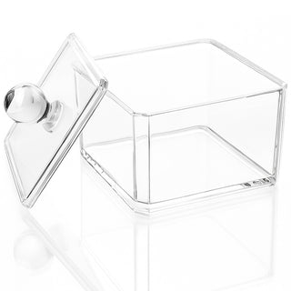 Contenitore con coperchio porta cotton fioc make up gioielli organizer
