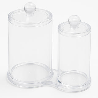 Contenitore porta cotton fioc make up organizer 2 cilindri da bagno