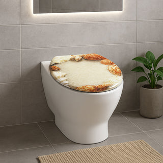 Copriwater universale in legno mdf con cerniere con stampa spiaggia
