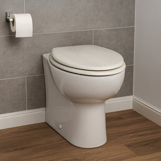 Copriwater universale bianco in legno MDF da bagno wc con cerniere