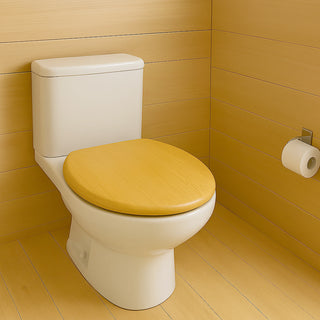 Copriwater universale in legno mdf con cerniere rovere chiaro
