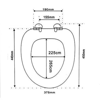 Copriwater universale in legno MDF bianco con cerniere in acciaio