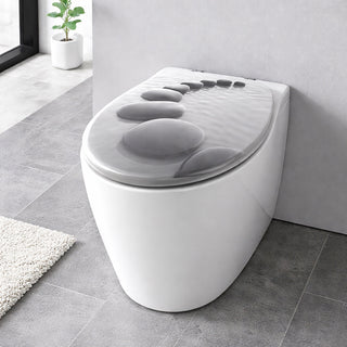 Copriwater universale stampa di sassi sull'acqua legno MDF + cerniere