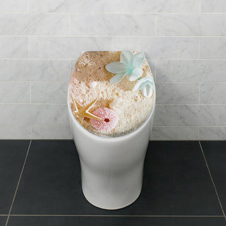 Copriwater universale stampa di sabbia fiori in legno MDF + cerniere