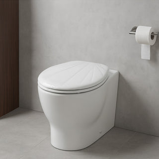 Copriwater universale a forma di conchiglia legno MDF con cerniere