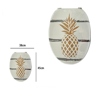 Copriwater MDF serigrafato stampa ananas cerniere in acciaio
