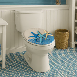 Copriwater universale in legno mdf con cerniere stelle blu