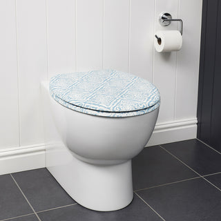 Copriwater universale stampa stile maiolica in legno MDF con cerniere