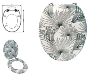Copriwater MDF serigrafato stampa Tropicale cerniere in acciaio