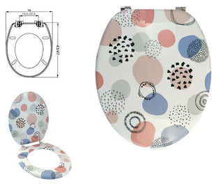 Copriwater MDF serigrafato stampa colorata multicolor cerniere acciaio