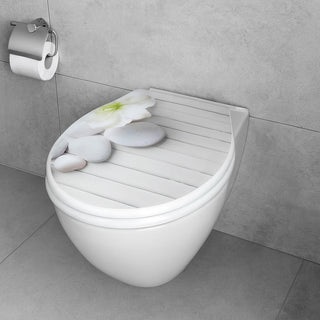 Copriwater in plastica resistente stampa con sassi tavoletta water