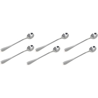 Set 6 cucchiaini manico lungo da cocktail in acciaio posate cucchiaio