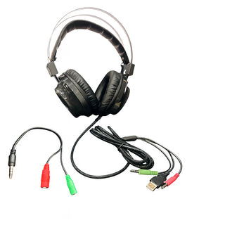 Cuffia gaming compatibilità universale con LED blu e cavo da 2mt