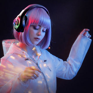 Cuffia gaming rgb 3 connessione Bluetooth wireless cablata microfono