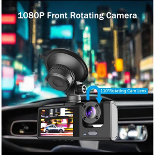 Dash Cam con ventosa 3 telecamera HD 1080p con visione notturna