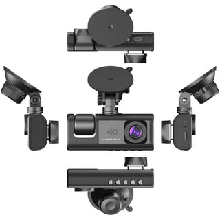 Dash Cam con ventosa 3 telecamera HD 1080p con visione notturna