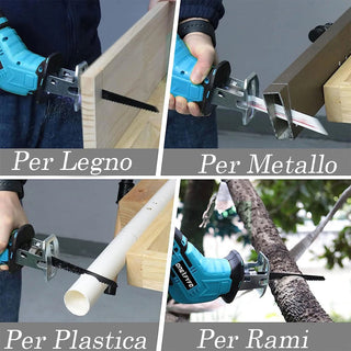 Seghetto a gattuccio 2  batterie 48V 4 lame metallo legno alluminio