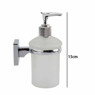 Dispenser per sapone liquido acciaio vetro satinato con viti o senza