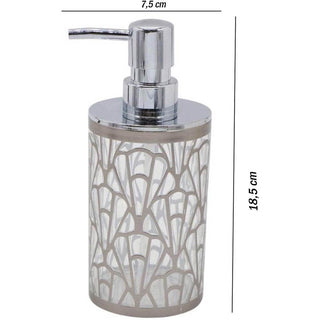 Set accessori bagno 3 pezzi argento dispense bicchiere piattino