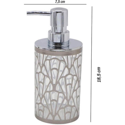 Accessori Bagno argento stile contemporaneo con Dispenser Sapone Bicchiere portaspazzolino piattino portasapone