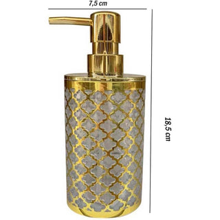 Set accessori bagno 3 pezzi oro dispense bicchiere piattino