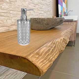 Accessori bagno argento barocco dispenser bicchiere piattino
