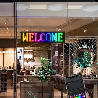 Insegna tabella luminosa a led rgb wi-fi scritta personalizzabile app