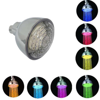 Soffione doccia tondo con led rgb Ø 8 cm cromoterapia multicolore