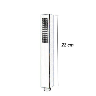 Doccino quadrato slim nero soffione doccia attacco 1/2"