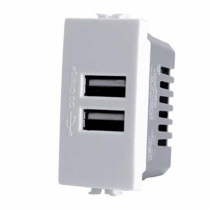 Modulo presa doppia USB da muro per placca cassetta 503 compatibile con matix 5V 2 Usb