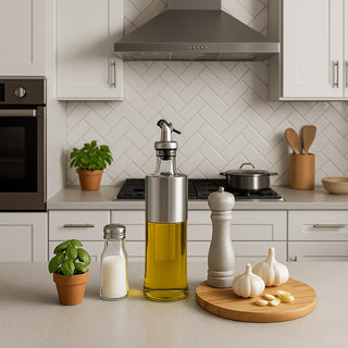 Dosatore Olio e aceto in Vetro con Tappo ermetico 200ml e 500ml