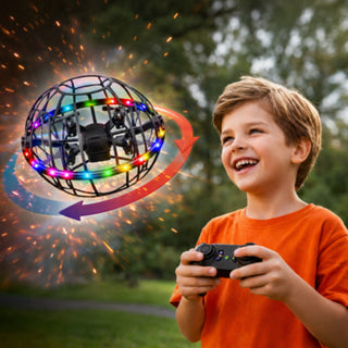 Drone ball a LED RGB racchiuso in una palla da calcio antiurto 360°
