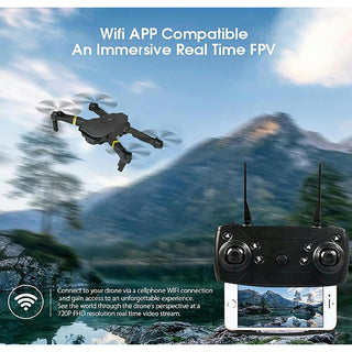 Drone pieghevole 4K WiFi con fotocamera App x smartphone telecomando